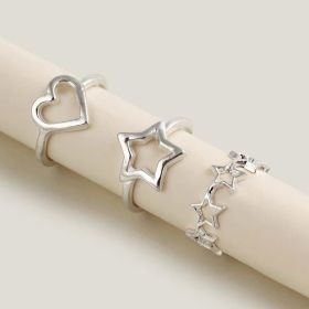 Silver Starry Night Ring Set