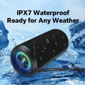 OQPO X10 Portable Outdoor Speakers, IPX7 Waterproof Wireless Speaker with 24W Loud Stereo Sound, Deep Bass, wireless 5.3, RGB Lights, Dual Pairing