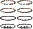 8PCS Anti-Swelling Anklet for Women Men Black Obsidian Anklet Colourful Hematite Anklet Bracelet Lymphatic Drainage Anti-Anxiety Anti-Anxiety Yoga Bea