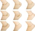 9Pcs Anklets for Women Girls Ankle Chains Bracelets Adjustable Beach Anklet Foot Jewelry Set