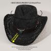 Men's And Women's Cowboy Hat British Retro New Summer Hollow Cow Head Belt Hat Sunscreen Sunscreen Woven Straw Hat