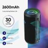 OQPO X10 Portable Outdoor Speakers, IPX7 Waterproof Wireless Speaker with 24W Loud Stereo Sound, Deep Bass, wireless 5.3, RGB Lights, Dual Pairing