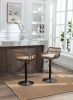 COOLMORE Modern Swivel Bar Stools Set of 2 Adjustable Counter Height Chairs with Footrest for Kitchen, Dining Room (Beige)