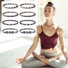 8PCS Anti-Swelling Anklet for Women Men Black Obsidian Anklet Colourful Hematite Anklet Bracelet Lymphatic Drainage Anti-Anxiety Anti-Anxiety Yoga Bea