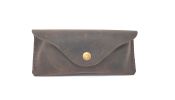 Leather Eyeglass Case Glasses Case Sunglass Case Genuine Leather Eyeglasses Case with Snap Closure