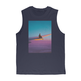 Flying Alone Premium Adult Muscle Top (Gender-Size: Unisex-S, Color: Navy)