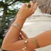 The LADY OF THE SKY Pearl Braided Arm Band