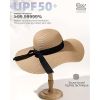 Womens Sun Straw Hat Wide Brim UPF 50 Summer Hat