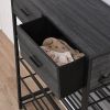 Versatile Entryway 4-Tier Shoe Rack with Drawers and Coat Hooks - Multi-functional Home Storage Unit