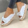 New Women Slippers Casual Solid Color Bowknot Platform Flat Shoes Fashion Braided Straps Outdoor Walking Sandals Zapatilla Mujer